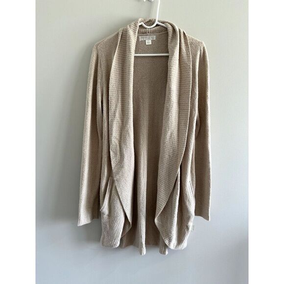 Barefoot Dream Cozychic Lite Knit Open Cardigan Women's Medium Stretchy Beige - Picture 1 of 4